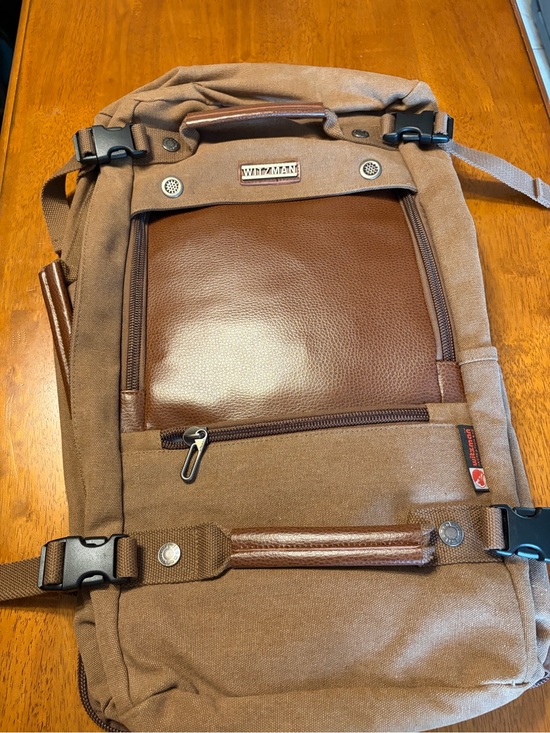 Witzman Other - Brown Canvas Duffel Bag with Leather Trim